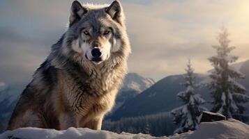 AI generated wolf high quality image photo