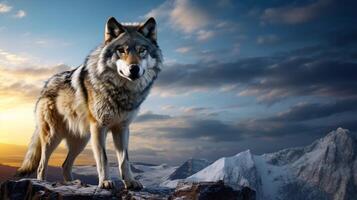 AI generated wolf high quality image photo