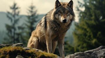 AI generated wolf high quality image photo