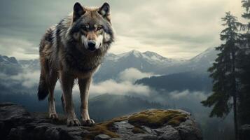 AI generated wolf high quality image photo