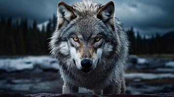 AI generated wolf high quality image photo