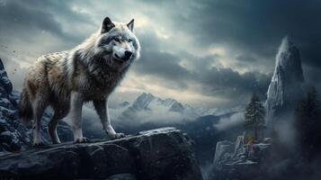 AI generated wolf high quality image photo