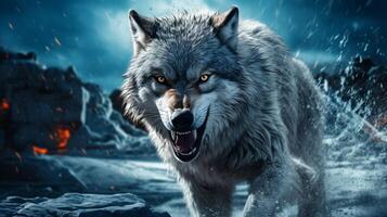 AI generated wolf high quality image photo