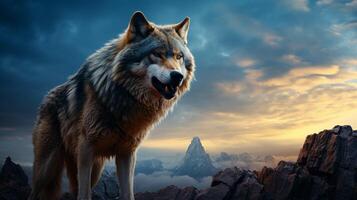 AI generated wolf high quality image photo