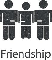 friend vector icon illustration with stamp effect