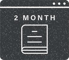 Website 2 month program vector icon illustration with stamp effect
