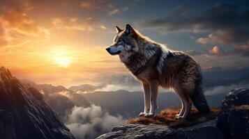 AI generated wolf high quality image photo