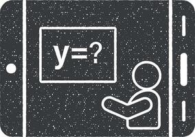 tableta matemáticas fórmula profesor vector icono ilustración con sello efecto