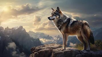 AI generated wolf high quality image photo