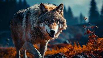 AI generated wolf high quality image photo