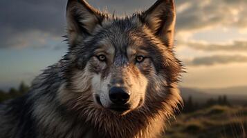 AI generated wolf high quality image photo