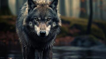 AI generated wolf high quality image photo