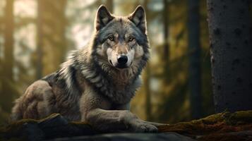 AI generated wolf high quality image photo