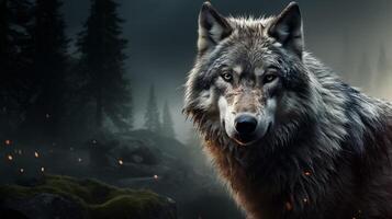 AI generated wolf high quality image photo