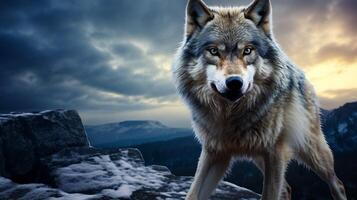 AI generated wolf high quality image photo