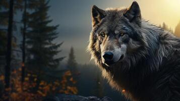 AI generated wolf high quality image photo