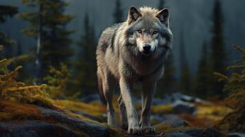 AI generated wolf high quality image photo