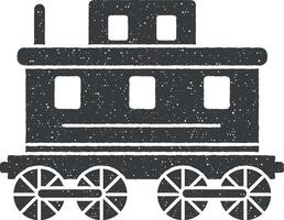 Wagon vector icon illustration with stamp effect
