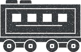 Wagon vector icon illustration with stamp effect