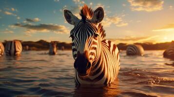 AI generated zebra high quality image photo