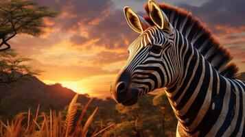 AI generated zebra high quality image photo