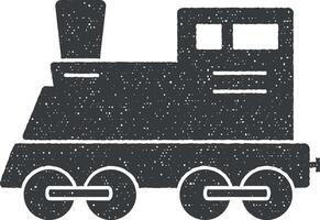 Steam locomotive vector icon illustration with stamp effect