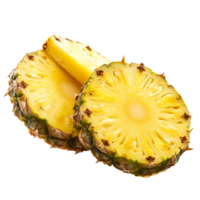 AI generated Pineapple slices png isolated on transparent background