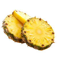 AI generated Pineapple slices png isolated on transparent background