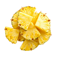 AI generated Pineapple slices png isolated on transparent background