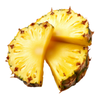 AI generated Pineapple slices png isolated on transparent background