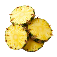 AI generated Pineapple slices png isolated on transparent background