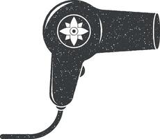 hair dryer vector icon illustration with stamp effect