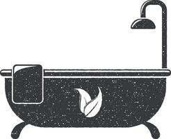 aroma bath vector icon illustration with stamp effect