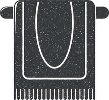 towel on a hanger vector icon illustration with stamp effect