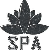 spa salon logo vector icon illustration with stamp effect