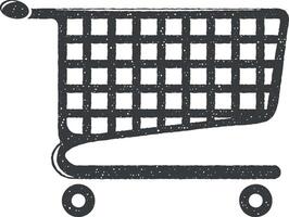 trolley in the store vector icon illustration with stamp effect