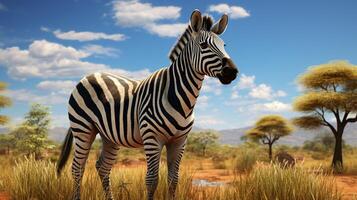 AI generated zebra high quality image photo