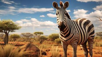 AI generated zebra high quality image photo