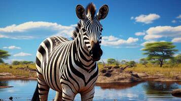 AI generated zebra high quality image photo