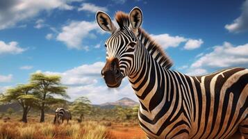 AI generated zebra high quality image photo