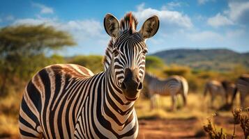 AI generated zebra high quality image photo