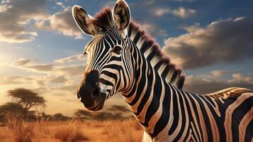 AI generated zebra high quality image photo