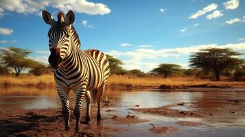AI generated zebra high quality image photo