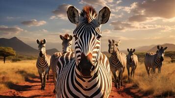 AI generated zebra high quality image photo