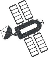 satellite vector icon illustration with stamp effect
