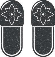 slippers vector icon illustration with stamp effect