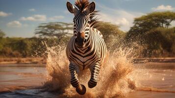 AI generated zebra high quality image photo