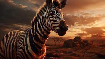 AI generated zebra high quality image photo