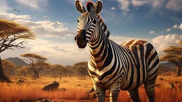 AI generated zebra high quality image photo