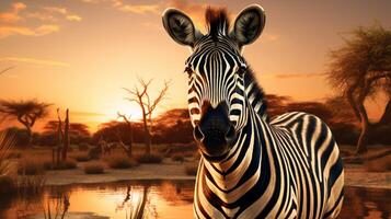 AI generated zebra high quality image photo